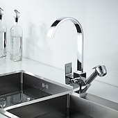 economico Rubinetti per lavello-rubinetto cucina - monocomando due fori estraibile galvanizzato /&amp;amp;timido;pull-down / beccuccio standard / alto /&amp;amp;shy;high arc centerset rubinetti da cucina contemporanei