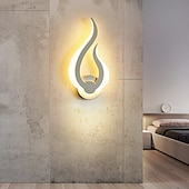 abordables Apliques de pared LED-Lightinthebox Lámparas de pared LED de 1 luz de 31 cm, apliques de pared con diseño en forma de fuego, tiendas/cafeterías de estilo minimalista moderno, aplique de acrílico genérico 10w ip44