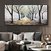 voordelige Schilderijen van landschappen-olieverfschilderij handgemaakte handgeschilderde kunst aan de muur abstract landschap groen trail woondecoratie decor gerold canvas geen frame niet uitgerekt
