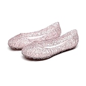 economico Ballerine da donna-Per donna Ballerine Ballerine Scarpe gelatine Giornaliero Tinta unita Estate Piatto Punta tonda Informale PVC Mocassino Argento Nero Rosa