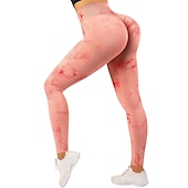 olcso Jóga leggings és harisnyanadrág-Női Jóga nadrág Alakformáló Varrás nélküli Hasformáló Alakformáló Magas derék Jóga Fitnesz Edzőterem edzés Harisnyanadrág Leggingek Alsók Batikolt Sárga Rózsaszín Kék Spandex Ősz Tél Sport