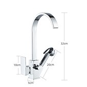 economico Rubinetti per lavello-rubinetto cucina - monocomando due fori estraibile galvanizzato /&amp;amp;timido;pull-down / beccuccio standard / alto /&amp;amp;shy;high arc centerset rubinetti da cucina contemporanei