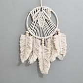 tanie Łapacze snów-Boho łapacz snów handmade prezent dekoracje ścienne wiszące ozdoba artystyczna rzemiosło tkane makrama dla dzieci sypialnia festiwal weselny 20*42cm