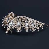 preiswerte Haarstyling-Zubehör-Strasslegierung große Krone handgefertigte Accessoires atmosphärisches Styling Haarschmuck goldene Kleidkrone