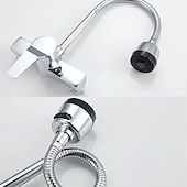 cheap Kitchen Faucets-Kitchen Faucet - Single Handle One Hole Chrome Standard Spout Centerset Contemporary Kitchen Taps