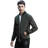 billige Uformelle jakker-herre softshell flight bomberjakke militær taktisk jakke slim fit fritidssol utendørs solbeskyttelse hurtigtørkende lett vindjakke jakke trenchcoat yttertøy topp hel glidelås jakt fiske
