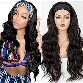 economico Parrucche trendy sintetiche-parrucche per capelli ricci con cuticola completa parrucche per capelli con fascia elastica indossabile per capelli umani