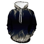 abordables Sweats à capuche pour hommes-Homme Graphic Flamme Sweat à capuche Sweats à Capuche Sweat-shirt Sweat à capuche manche longue Sweat à capuche Vacances 3D effet Casual Noir Jaune Designer