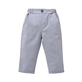 halpa Pojan juhlapuku-3 osainen Sormuspojan puku Poikien Lapset Taapero Puku Muodollinen puku Paita ja housut Koulu Juhla Deitti Aktiivinen Perus Yhtenäinen väri Rusetti Harmaa Puuvilla