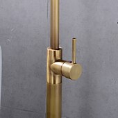 voordelige Zijdouche-vloermontage staande badkraan, 360 ° draaibare vrijstaande badvuller mengkraan messing uitloop high flow douchekranen