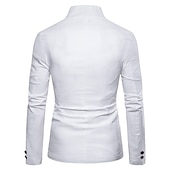 economico Blazer Classici da Uomo-Per uomo Giubbotto Giacca Matrimonio Attività commerciale Tenere al caldo Tasche Autunno Inverno Tinta unica Color Block Lavoro Informale Colletto alla coreana Standard Standard Nero Bianco Rosso Blu