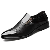 economico Formale-scarpe formali da uomo in vernice nera con cerniera laterale – design elegante e alla moda per matrimoni, feste e abbigliamento da lavoro