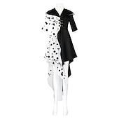 levne Dámské Kostýmy-Sto a jeden dalmatin Cruella de Vil Cosplay kostým Náhrdelník Úbory Vánoce Vinobraní Módní Filmové kostýmy for Dámské Dospívající Dospělé Karneval Plesová maškaráda