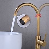 voordelige Zijdouche-vloermontage staande badkraan, 360 ° draaibare vrijstaande badvuller mengkraan messing uitloop high flow douchekranen