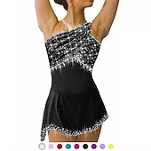 voordelige Schaatsjurken-Kunstschaatsjurk Dames Voor meisjes Schaatsen Jurken Outfits Zwart Wit Geel Spandex Hoge Elasticiteit Wedstrijd Kunstschaatskleding Kristal / Bergkristal Mouwloos Schaatsen Kunstschaatsen