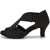 billige Sko til latindans-brunfargede latinske dansesko for kvinner – høyhælte ballroomsandaler med høye hæler og elastiske stropper for salsa, tango og ytelse