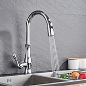 economico Rubinetti per lavello-rubinetto da cucina con doccetta estraibile, ottone 2 modalità monocomando monoforo rubinetti da cucina in stile moderno con interruttore caldo e freddo