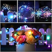 cheap Battery String Lights-30 PCS 12PCS 6PCS Fairy Lights Battery Operated (Included) 600LED 240LED 120LED Mini String Lights Waterproof Copper Wire Firefly Starry Lights for Halloween Party Christmas Festivals Decorations