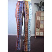 preiswerte Unterteile-Hippie Scheibe Vintage 1960er 1970er Disko Kumpel Funk Glockenhose Damen Erwachsene Kostüm Jahrgang Cosplay Freizeitskleidung Festival Normallänge Leger Aufgebauscht Hosen Karneval Schlager Outfit