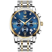 abordables Montres à quartz-OLEVS Montres à quartz pour Hommes Analogique Quartz Classique Mode mode Classique Noël Grand Cadran Date du jour Métal Acier Inoxydable Mode