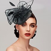 economico Fascinator-Piume/fascinatori a rete kentucky derby cappello/copricapo con piume/berretto/fiore 1 pezzo matrimonio/corsa di cavalli/copricapo per il giorno delle donne