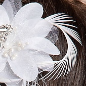 ieftine Casca de Nunta-voaluri pentru fard de obraz / fascinatoare de nunta / accesorii pentru cap cu flori 1 buc ocazie speciala / petrecere / seara / petrecere / caciula de cocktail
