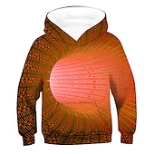 preiswerte Jungen 3D Vision &amp; Geometrie-Jungen 3D 3D-Druck Kapuzenshirt Langarm 3D-Druck Frühling Herbst Aktiv kinderkleidung 3-12 Jahre Täglich