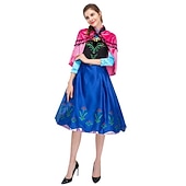 billige Voksenkostymer-Anna Kjoler Drakter Maskerade Jul søt stil Fest Film-Cosplay for Dame Voksne Jul Karneval Maskerade