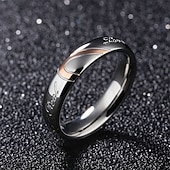 preiswerte Herrenschmuck &amp; Halsketten &amp; Ringe-Herren Damen 2St Manschettenknöpfe Eheringe Bandring Verlobungsring Hochzeit Party zweifarbig damas Einfach Silber