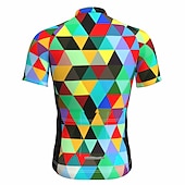 cheap Men&#039;s Jerseys-Men&#039;s Cycling Jersey Short Sleeve Fall Bike Jersey Top with 3 Rear Pockets Mountain Bike MTB Road Bike Cycling Breathable Quick Dry Front Zipper Back Pocket Red / Green Purple Green Rainbow Plaid
