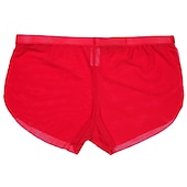 economico Boxer da uomo-maglia da uomo sexy puro colore boxer intimo elastico vita bassa maglia traspirante boxer mutandine blu m