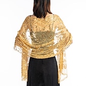 billige bryllup gjesteomslag-Sjal  Wrap Sjal Kvinner Bryllupsgjest Wrap Glitrende  Skinne Elegant Brud Uten Ermer Bryllups Wraps Med Splitt Bryllup Sommer kle deg å imponere