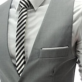 preiswerte Men&#039;s Vest-Herren Anzugweste Weste Formal Hochzeit Arbeit Karriere/ Zeremonie / Hochzeit Modisch 1920s Ganzjährig Polyester Einfarbig V Ausschnitt Schlank Wein Schwarz Weiß Marinenblau Weste