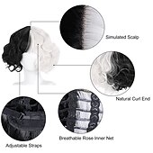 economico Parrucche dei personaggi dei film-Parrucche Cosplay Nero Bianco Ambra Ondulato Capelli Sintetici Corto Parrucche Per donna Parrucche Per la festa