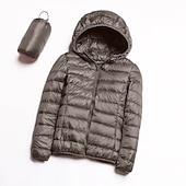 levne Puffer Jackets-dámská bunda s kapucí turistická péřová bunda duckdown zimní outdoor celorozepínací mikina s kapucí zateplená sbalitelná větruodolná ultra lehká (ul) bunda kabát top kemping lyže / snowboard rybaření červená modrá