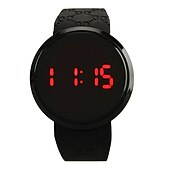 abordables Relojes digitales-Relojes digitales LED para hombres moda relojes con pantalla táctil relojes deportivos para hombres banda de silicona reloj electrónico digital de aleación de silicona