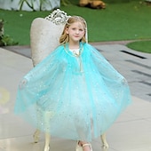 abordables Costumes d&amp;#39;Halloween pour filles-Cape Enfants Fille Paillette Mode Paillettes Utilisation Polyester Manteau Vêtements d&#039;extérieur 3-8 ans Printemps Blanche