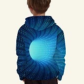 preiswerte Jungen 3D Vision &amp; Geometrie-Jungen 3D 3D-Druck Kapuzenshirt Langarm 3D-Druck Frühling Herbst Aktiv kinderkleidung 3-12 Jahre Täglich