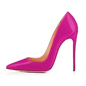 cheap Semi-Formal-Women&#039;s Red Patent Leather High Heel Shoes - Pointed-Toe Stiletto Pumps for Prom, Parties, Weddings, and Formal Events