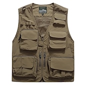 Men's Fishing Vest Hiking Vest Sleeveless Vest / Gilet Top Outdoor Breathable Quick Dry Lightweight Sweat wicking Summer Navy orange Black Fishing Climbing Camping / Hiking / Caving 13