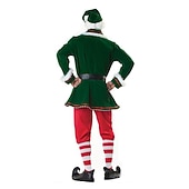 olcso Karácsonyi jelmezek-Mikulás Manó Mikulás ruhák Elf jelmez Férfi Karácsony Cosplay jelmez Felnőttek Karácsony Mindszentek napja Farsang Újév Karácsony