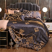 economico Set copripiumino-copripiumino in raso di seta set di biancheria da letto copripiumino con 1 copripiumino o copriletto ， 1 lenzuolo ， 2 federe per matrimoniale / matrimoniale / king (1 federa per doppia / singola)
