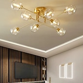 رخيصةأون التركيب المتساطح ونصف المتساطح-96 سم فانوس تصميم فلوش ضوء السقف LED الثريات المعدنية مطلي بالكهرباء الحديثة 220-240 فولت