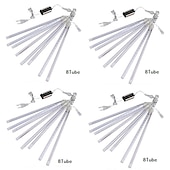 cheap Plug String Lights-4 Packs Falling Rain Lights Meteor Shower Lights Christmas Lights 30cm 32 Tube 576 LEDs Falling Rain Drop Icicle String Lights for Christmas Trees Halloween Decoration Holiday Wedding