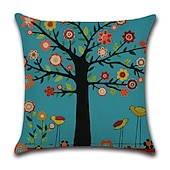baratos estilo floral e plantas-conjunto de 5 fronhas estilo pastrol pintura a óleo capa de almofada sofá para casa almofada de linho falso para sofá-cama cadeira