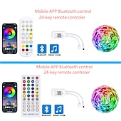 お買い得  WiFi&amp;音楽コントロール-rgb led ストリップライト 20m 65ft 防水音楽同期 12v 5050 smd 色を変更する bluetooth コントローラ 100-240v アダプタ寝室ホームテレビバックライト diy デコ