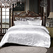 cheap Duvet Cover Sets-3Pc Satin Silk Duvet Cover Bedding Sets Comforter Cover with 1 Duvet Cover or Coverlet，2 Pillowcases for Double/Queen/King(1 Pillowcase for Twin/Single)，Luxury style, dry and breathable fabric