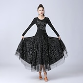 cheap Practice Wear-Ballroom Dance Dress Sequins Women's Performance Daily Wear Long Sleeve Natural Polystyrene Milk Fiber