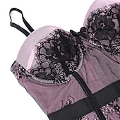 cheap Corset-Rococo Punk &amp; Gothic Medieval Overbust Corset Lingerie Bustier 6 Plastic Bones Women&#039;s Carnival of Venice Adults&#039; Corset