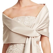 cheap Shawls-Shawls Women&#039;s Wrap Bolero Shrug Vintage Classy Elegant Sleeveless Satin Wedding Guest Wraps With Pure Color For Formal Spring &amp;  Fall dress to impress 2025
